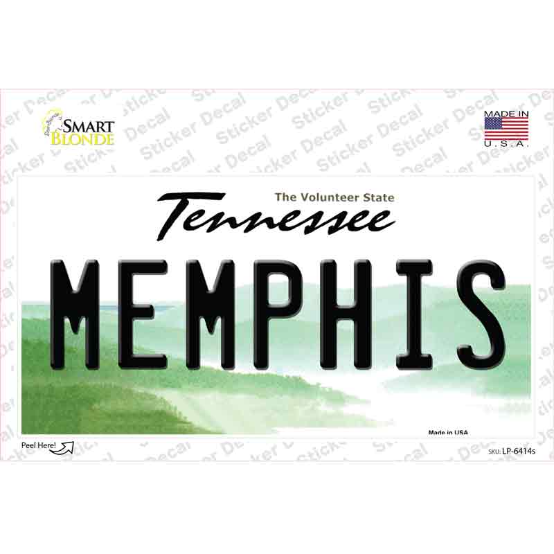 LP-6414s-M Memphis Tennessee Novelty Sticker Decal - Medium