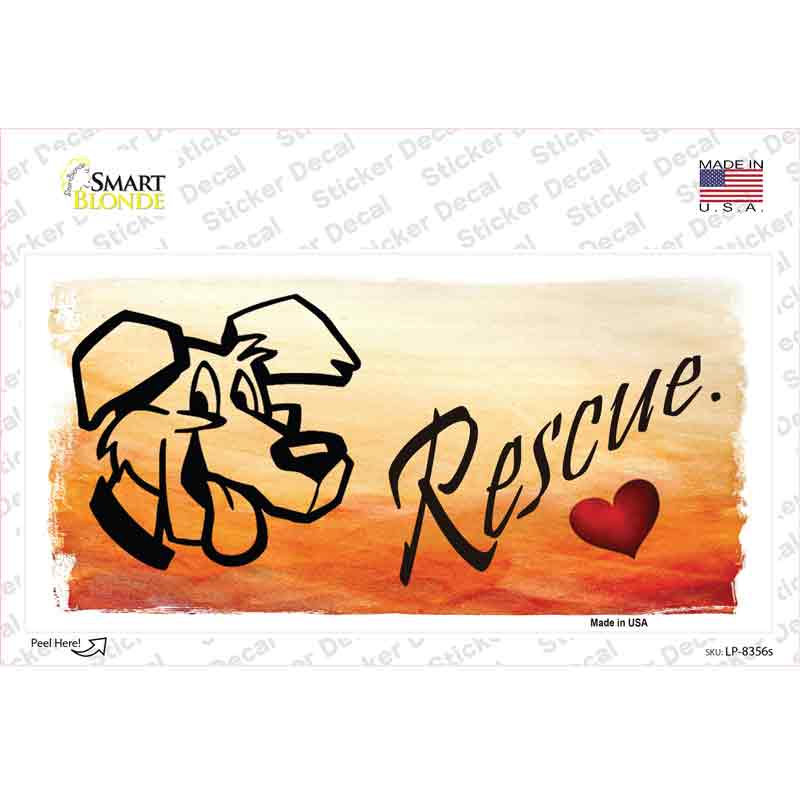 LP-8356s-M Rescue Dog Novelty Sticker Decal - Medium