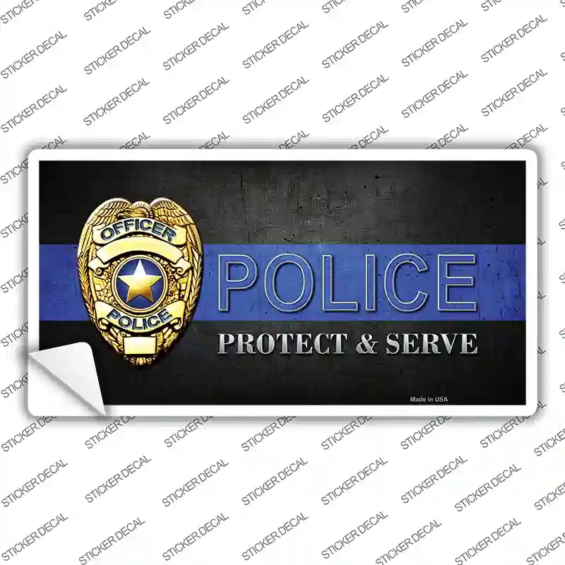 LP-8538s-S Police decal Thin Blue Line Novelty Sticker Decal - Small