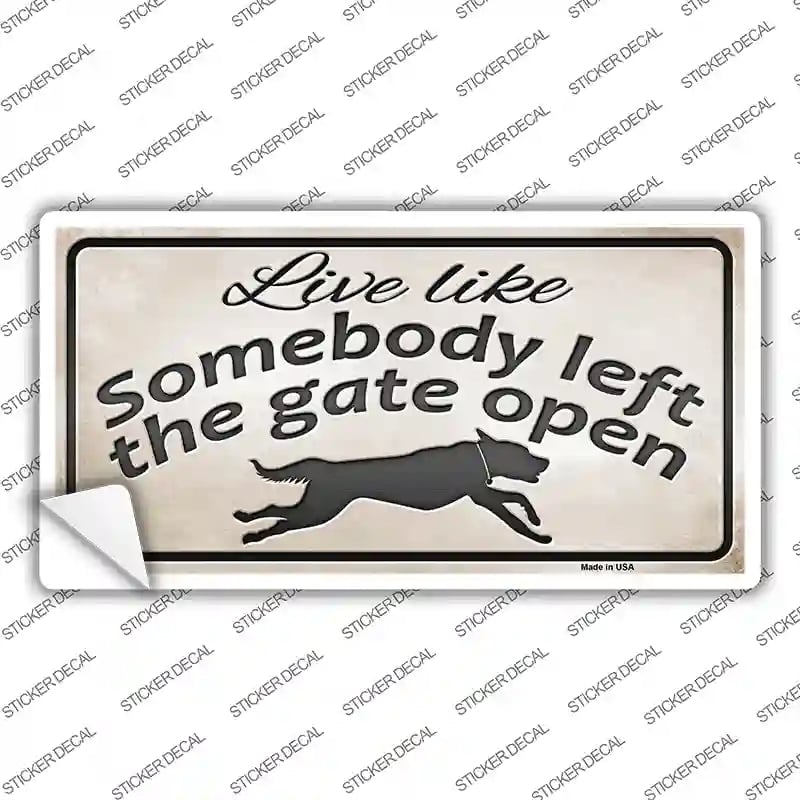 LP-8548s-L Gate Open Novelty Sticker Decal - Large