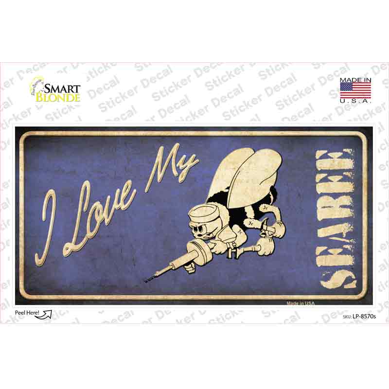 LP-8570s-M I Love My Seabee Novelty Sticker Decal - Medium