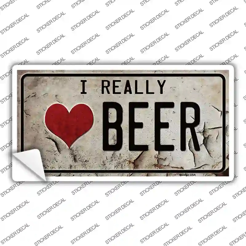 LP-8742s-S I Love Beer Novelty Sticker Decal - Small