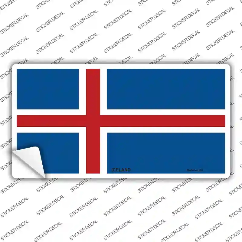 LP-4030s-L Iceland Flag Novelty Sticker Decal - Large