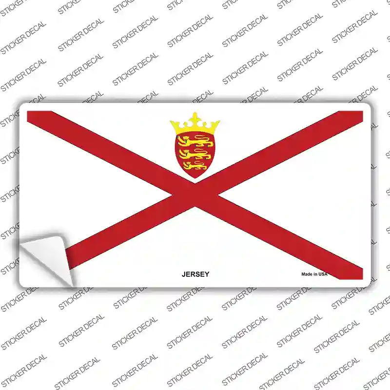 LP-4038s-L Jersey Flag Novelty Sticker Decal - Large
