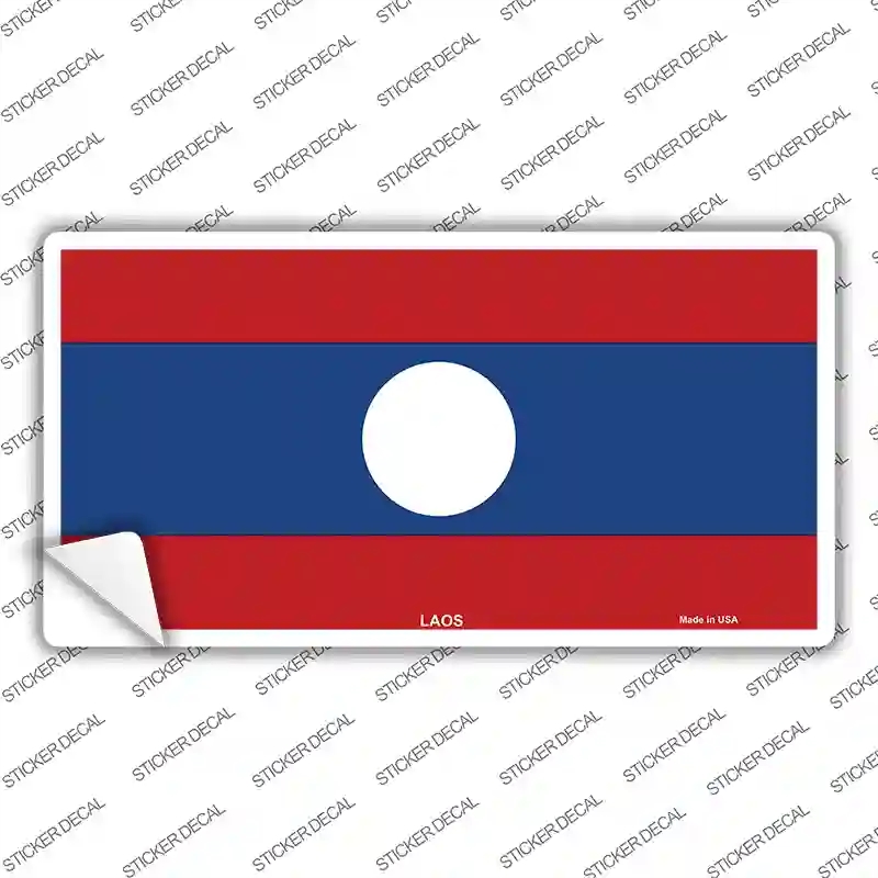 LP-4072s-S Laos Flag Novelty Sticker Decal - Small