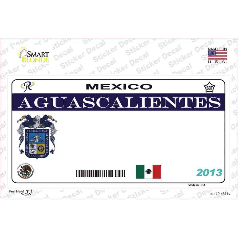 LP-4811s-M Aguascalientes Mexico Novelty Sticker Decal - Medium