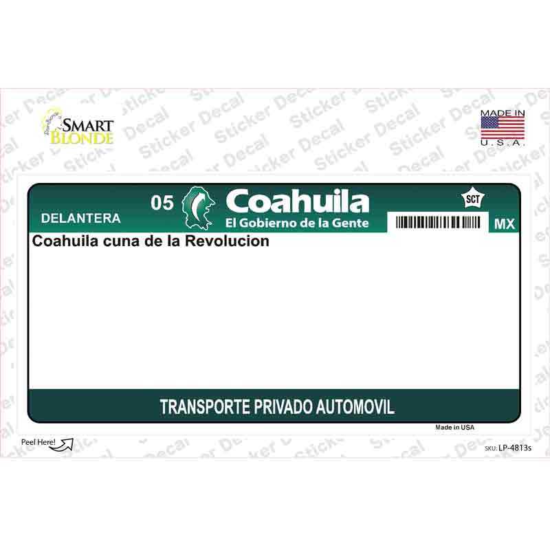 LP-4813s-M Coahuila Mexico Novelty Sticker Decal - Medium