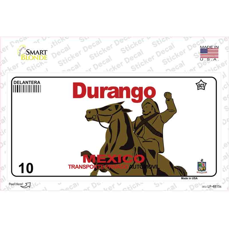 LP-4815s-M Durango Mexico Novelty Sticker Decal - Medium