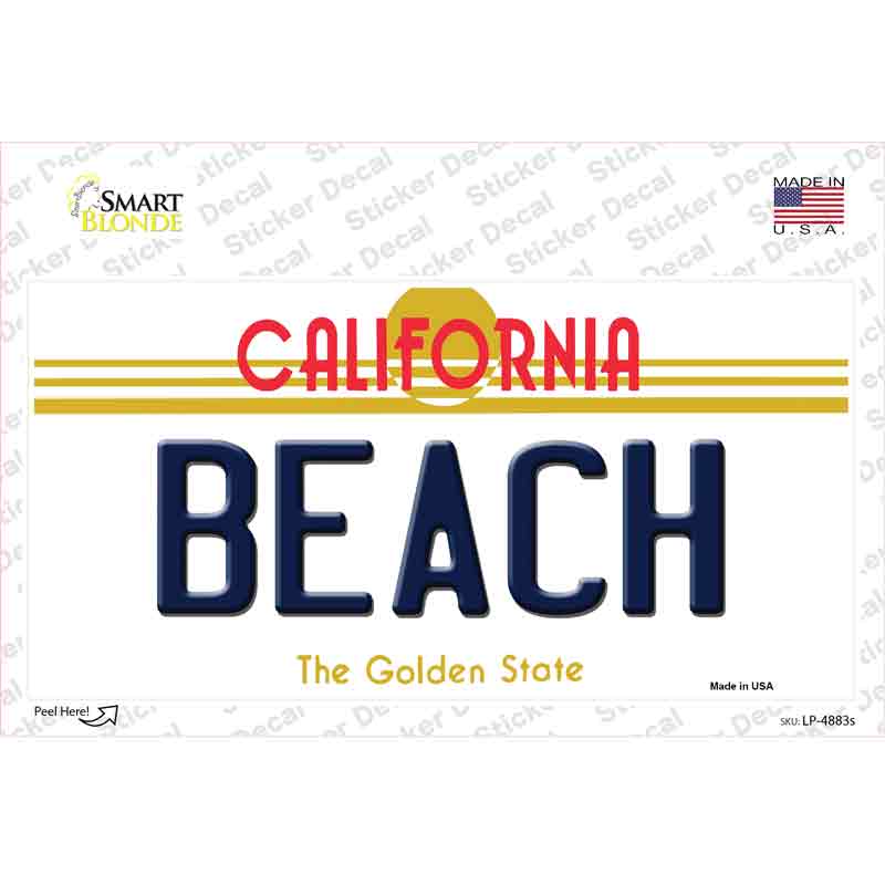 LP-4883s-M Beach California Novelty Sticker Decal - Medium