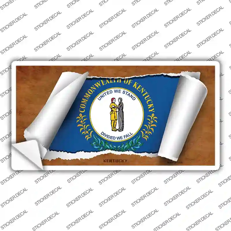LP-9023s-S Kentucky Flag Scroll Novelty Sticker Decal - Small