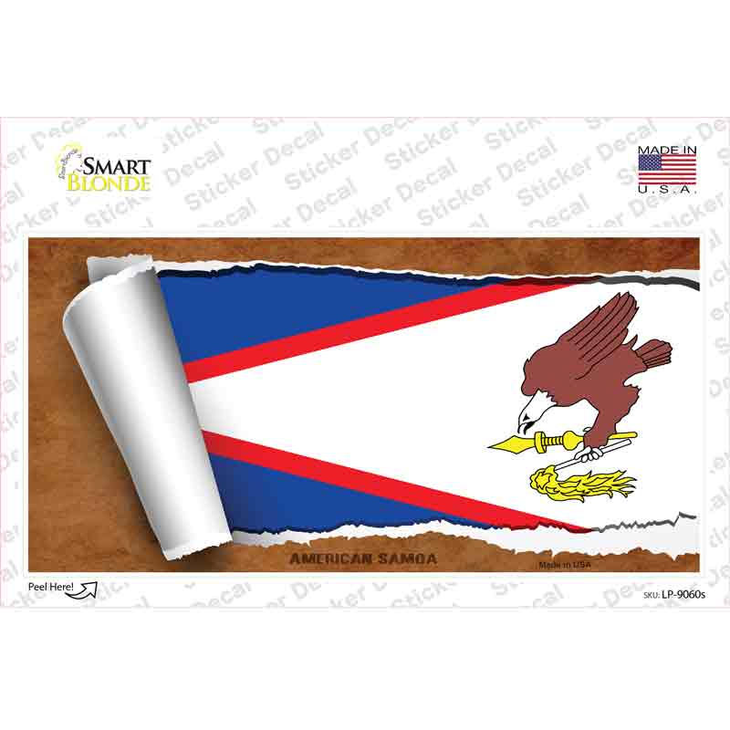 LP-9060s-M American Samoa Flag Scroll Novelty Sticker Decal - Medium
