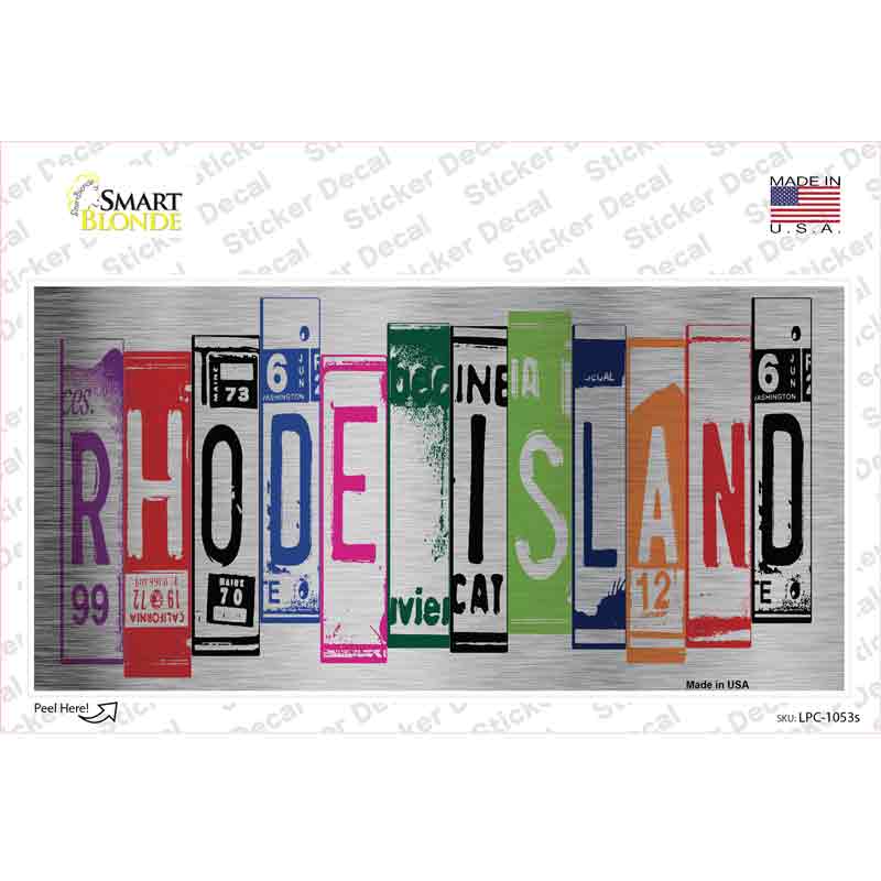 LPC-1053s-M Rhode Island Art Novelty Sticker Decal - Medium