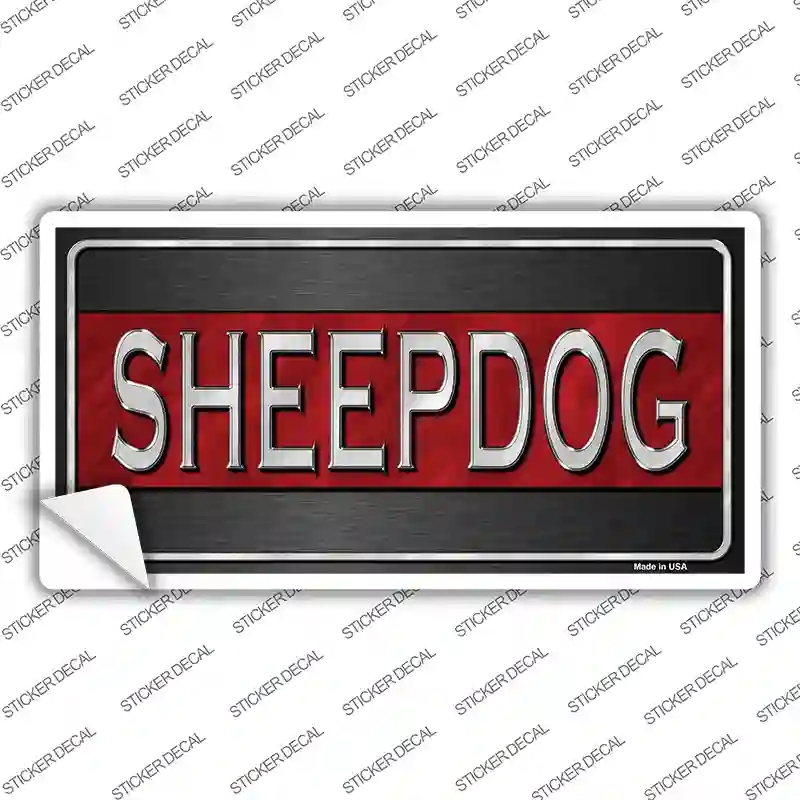LP-8018s-S Sheepdog Thin Red Line Novelty Sticker Decal - Small