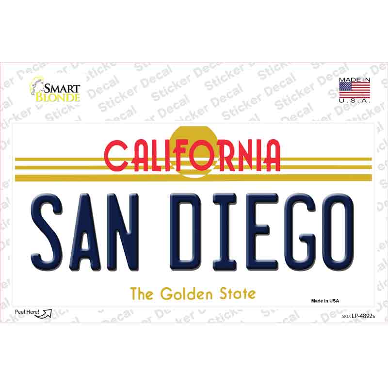 LP-4892s-M San Diego California Novelty Sticker Decal - Medium