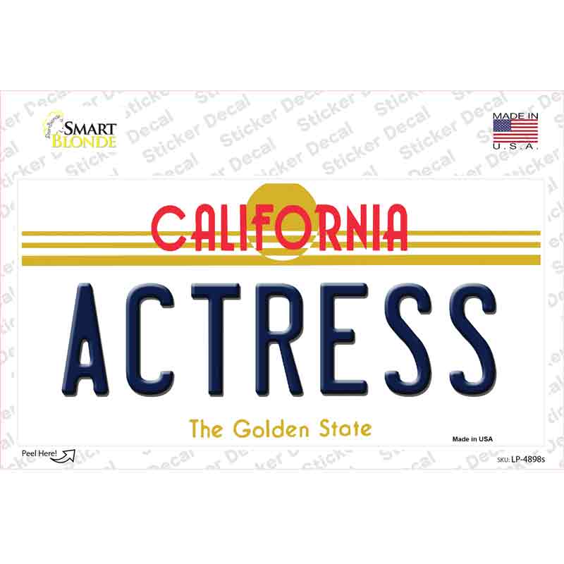 LP-4898s-M Actress California Novelty Sticker Decal - Medium