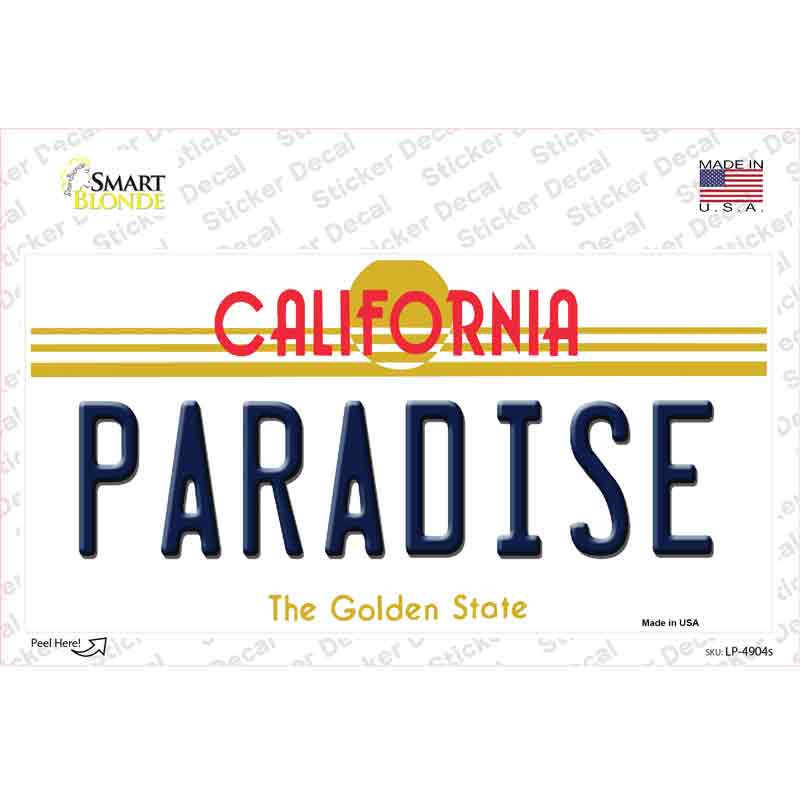 LP-4904s-M Paradise California Novelty Sticker Decal - Medium