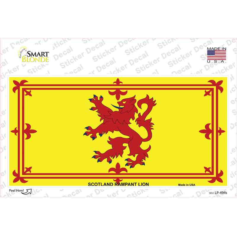 LP-494s-M Scotland Lion Flag Novelty Sticker Decal - Medium