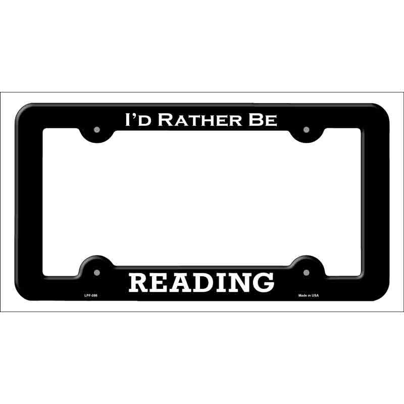 LPF-086b 12 x 6 in. Reading Novelty Metal License Plate Frame - Black