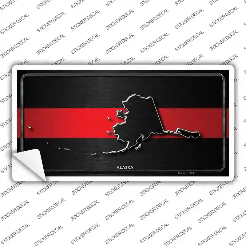 LP-9691s-L Alaska Thin Red Line Novelty Sticker Decal - Large