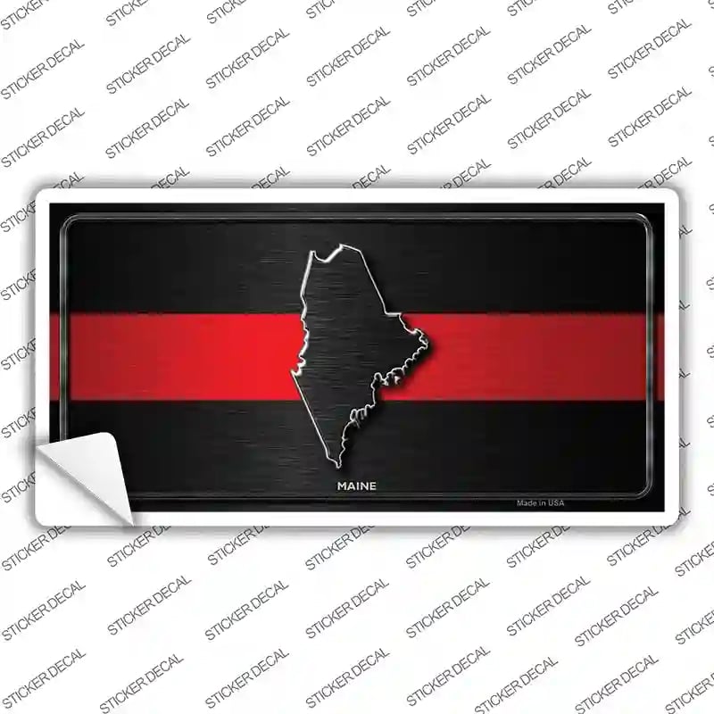 LP-9708s-XL Maine Thin Red Line Novelty Sticker Decal - Extra Large