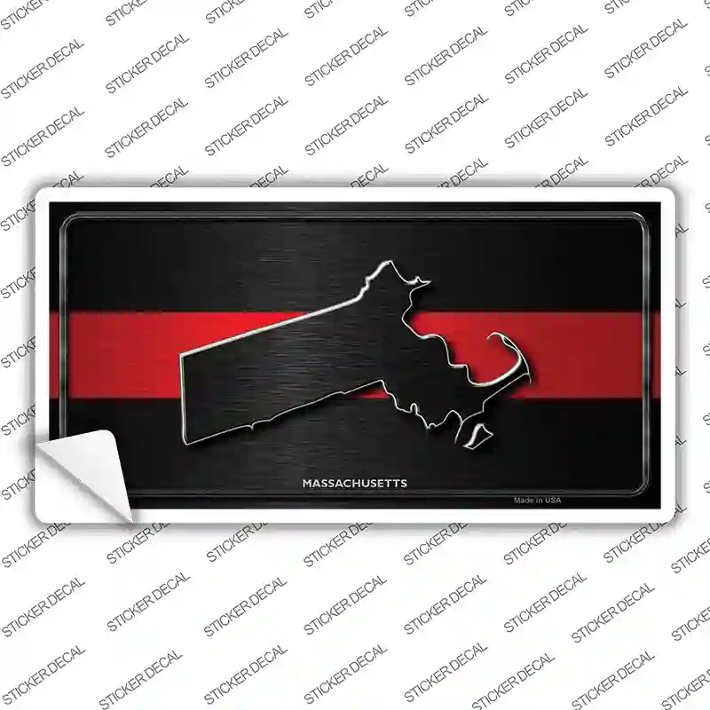 LP-9710s-XL Massachusetts Thin Red Line Novelty Sticker Decal - Extra Large