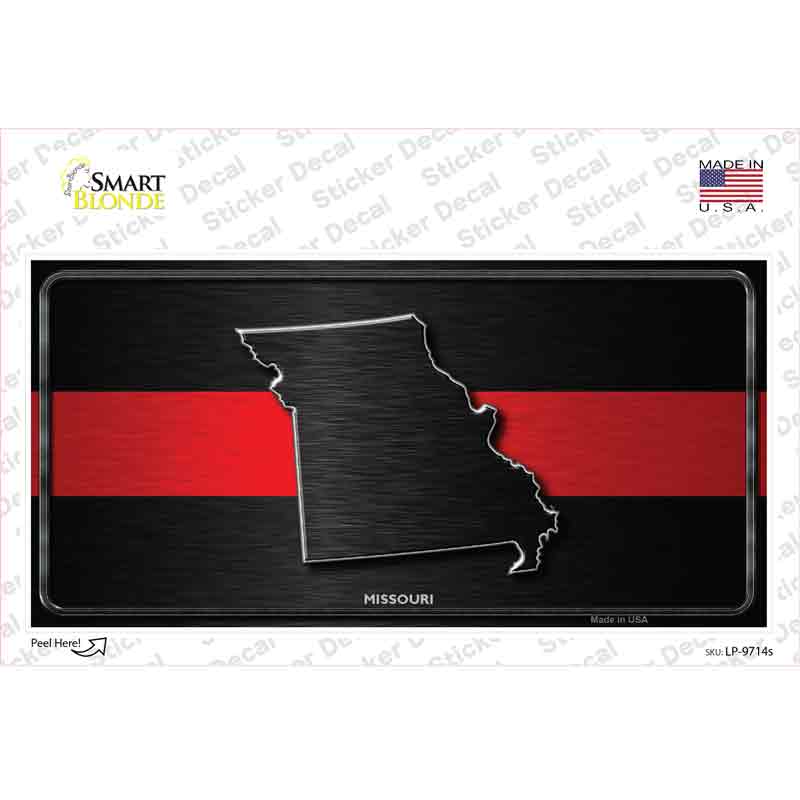 LP-9714s-M Missouri Thin Red Line Novelty Sticker Decal - Medium