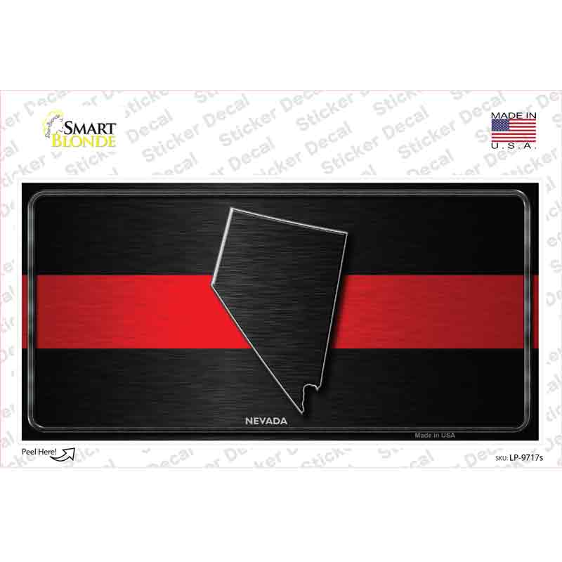LP-9717s-M Nevada Thin Red Line Novelty Sticker Decal - Medium