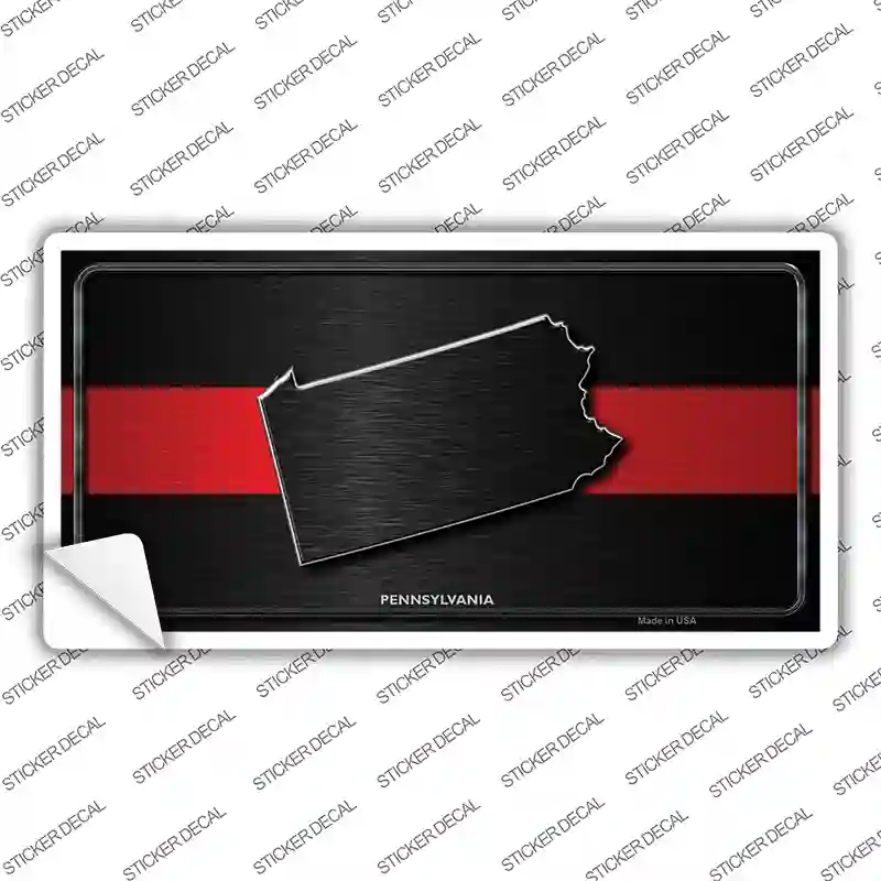 LP-9727s-L Pennsylvania Thin Red Line Novelty Sticker Decal - Large