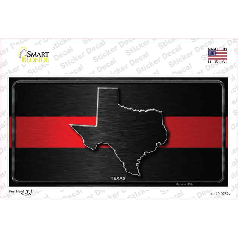 LP-9732s-M Texas Thin Red Line Novelty Sticker Decal - Medium