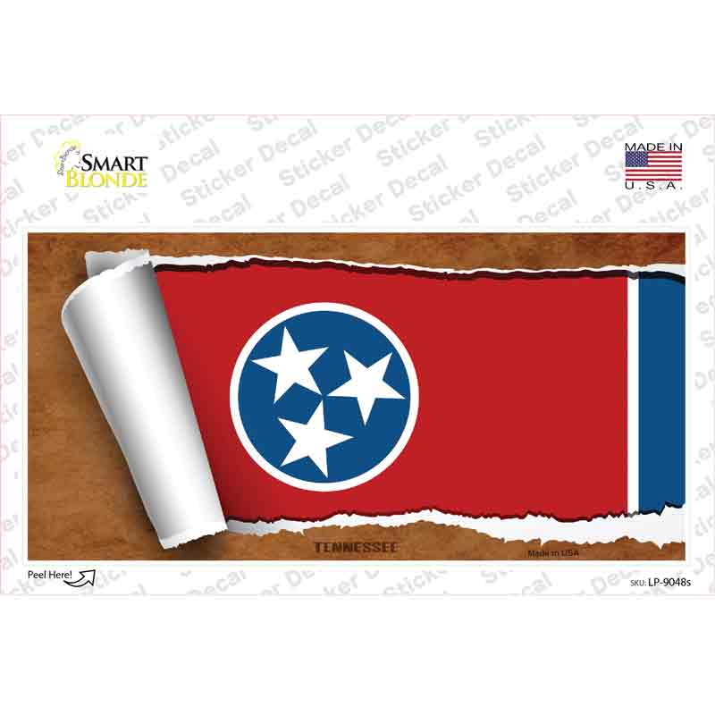 LP-9048s-M Tennessee Flag Scroll Novelty Sticker Decal - Medium