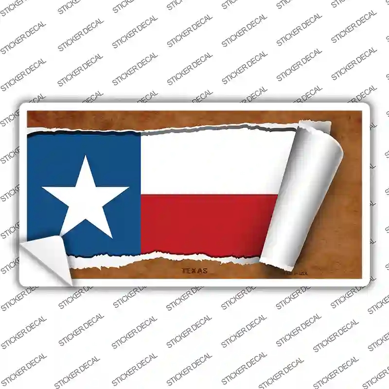 LP-9049s-S Texas Flag Scroll Novelty Sticker Decal - Small