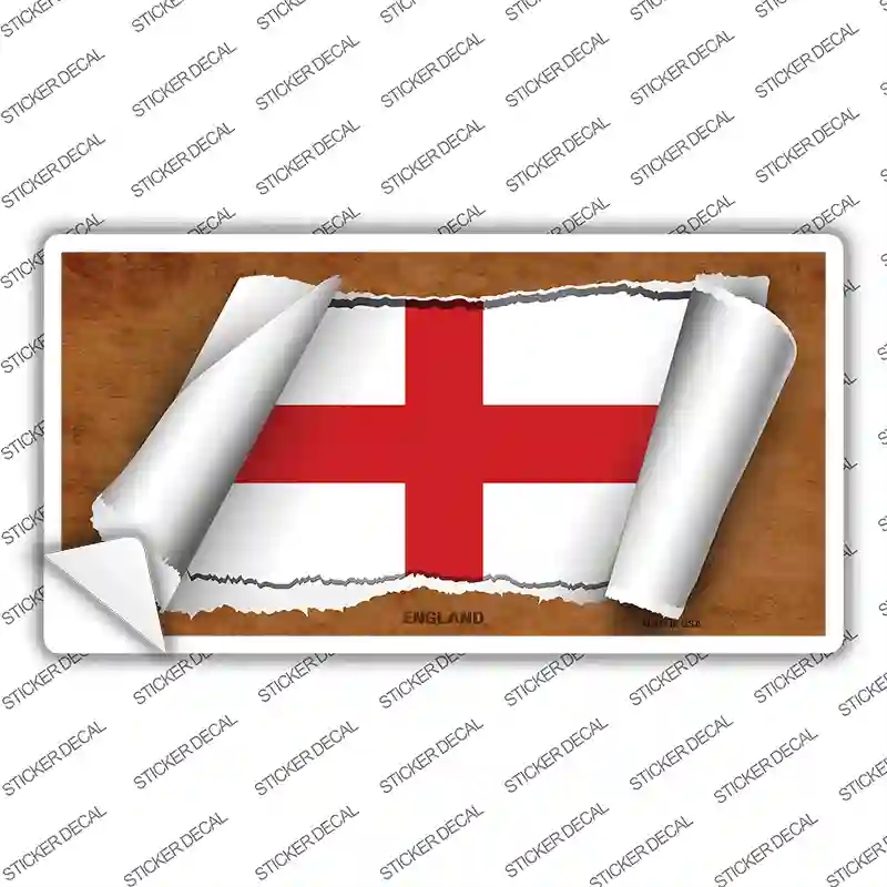 LP-9066s-L England Flag Scroll Novelty Sticker Decal - Large