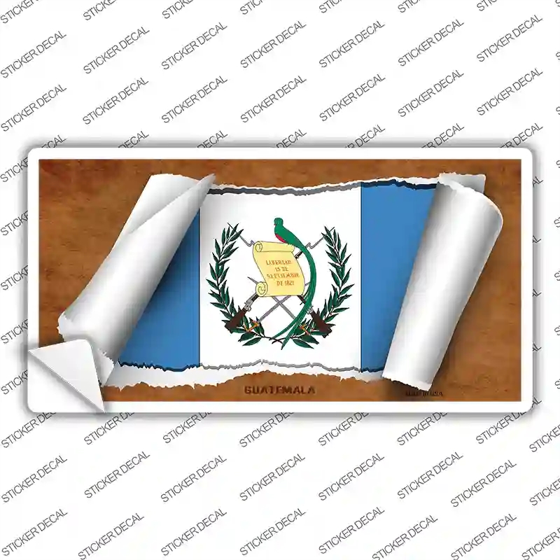 LP-9076s-S Guatemala Flag Scrolls Novelty Sticker Decal - Small