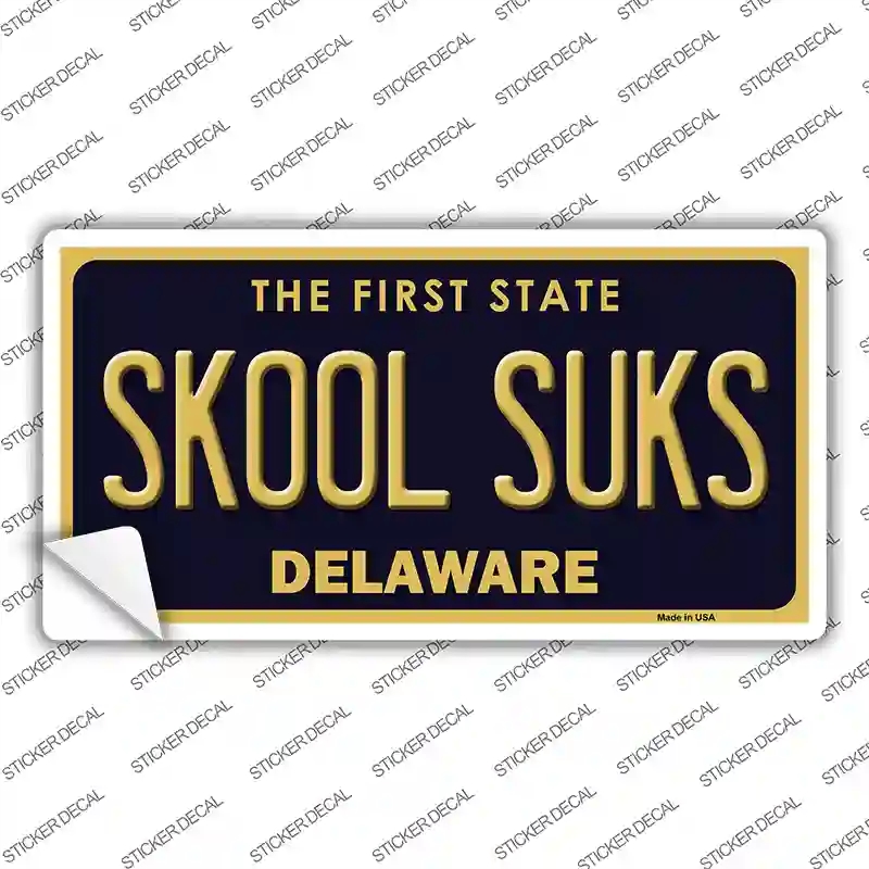 LP-6738s-XL Skool Suks Delaware Novelty Sticker Decal - Extra Large