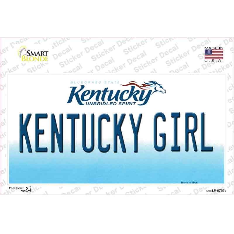 LP-6765s-M Kentucky Girl Novelty Sticker Decal - Medium