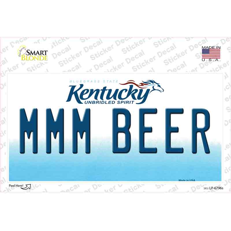 LP-6796s-M MMM Beer Kentucky Novelty Sticker Decal - Medium