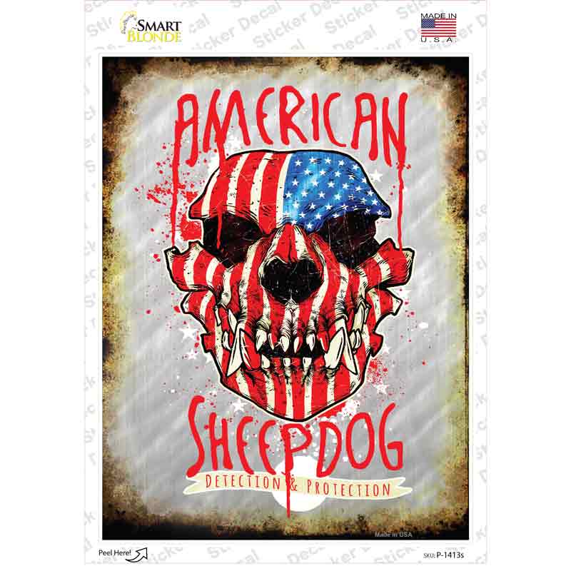 P-1413s-M Detection & Protection Novelty Rectangle Sticker Decal - Medium