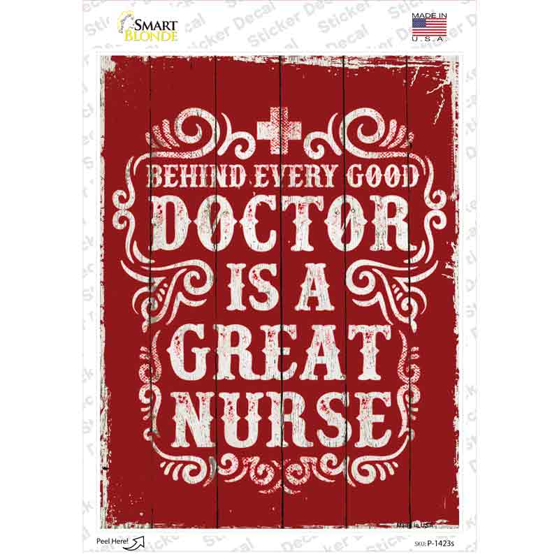 P-1423s-M Great Nurse Novelty Rectangle Sticker Decal - Medium