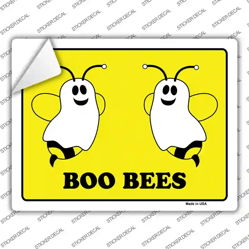 P-2236s-S Boo Bees Novelty Rectangle Sticker Decal - Small