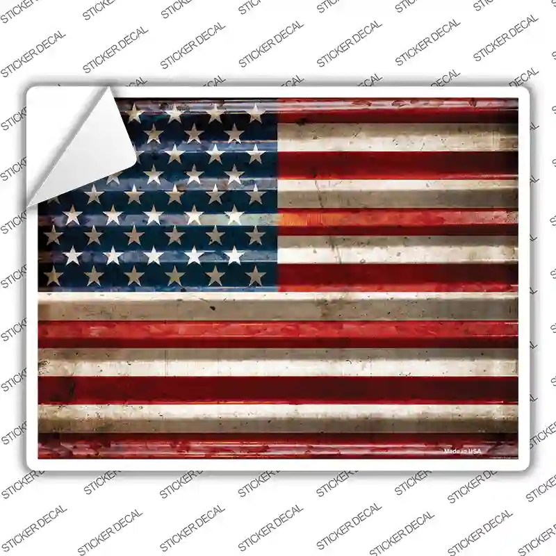 P-2311s-S American Flag Novelty Rectangle Sticker Decal - Small