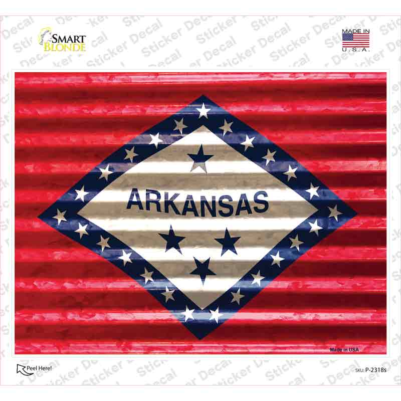 P-2318s-M Arkansas Flag Novelty Rectangle Sticker Decal - Medium