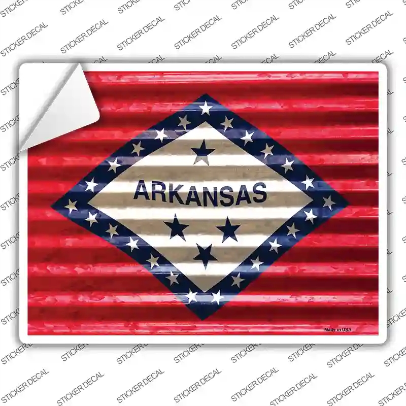 P-2318s-S Arkansas Flag Novelty Rectangle Sticker Decal - Small