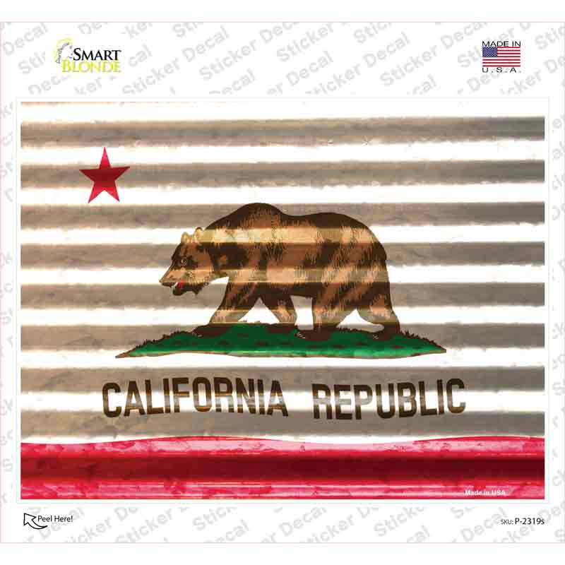 P-2319s-M California Flag Novelty Rectangle Sticker Decal - Medium