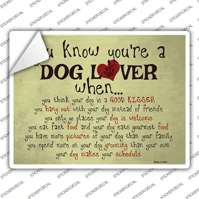 P-1042s-XL Dog Lover Novelty Rectangle Sticker Decal - Extra Large