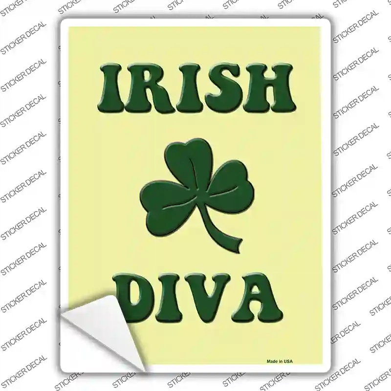 P-1046s-S Irish Diva Novelty Rectangle Sticker Decal - Small