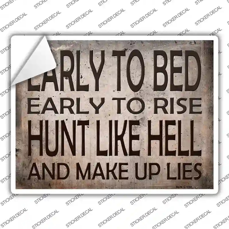 P-1115s-S Early to Bed Novelty Rectangle Sticker Decal - Small