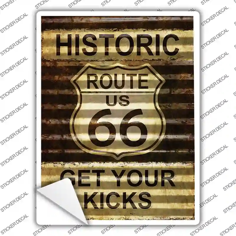 P-2306s-S Historic Route 66 Novelty Rectangle Sticker Decal - Small