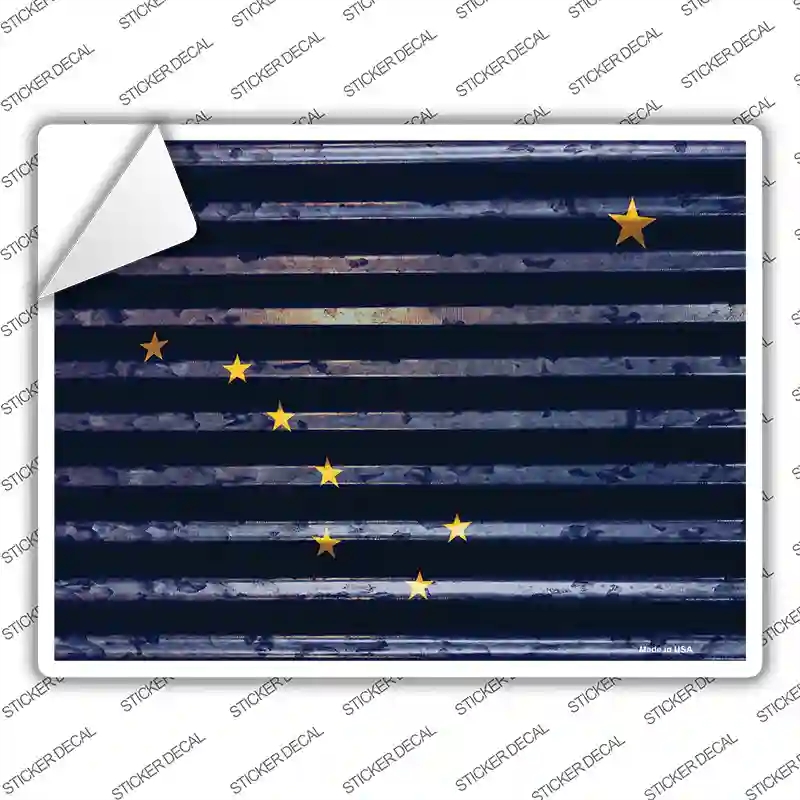 P-2317s-L Alaska Flag Novelty Rectangle Sticker Decal - Large