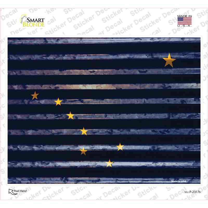 P-2317s-M Alaska Flag Novelty Rectangle Sticker Decal - Medium