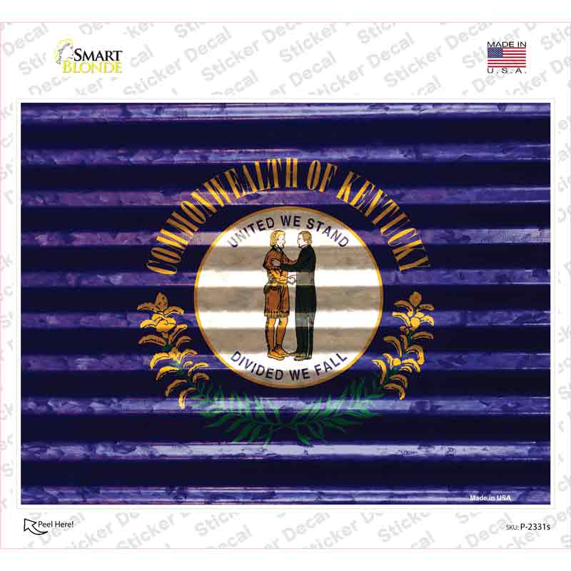 P-2331s-M Kentucky Flag Novelty Rectangle Sticker Decal - Medium